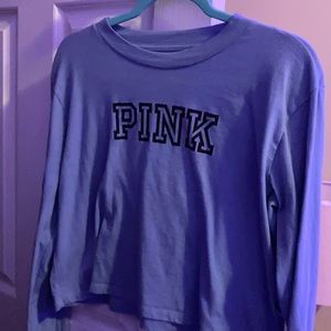 vs pink blue crop long sleeve